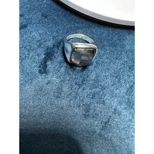 Lia Sophia Blackout Ring‎ Rare Size 5 SilverTone Gray Faceted Accent